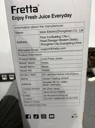 Exprimidor Fretta Boost Nuevo