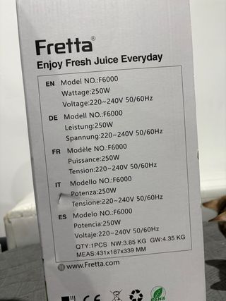 Exprimidor Fretta Boost Nuevo