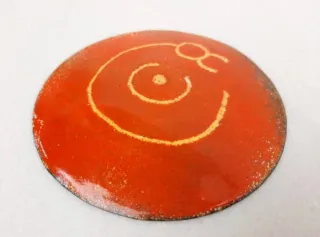 Plato Metálico Esmaltado Decorado