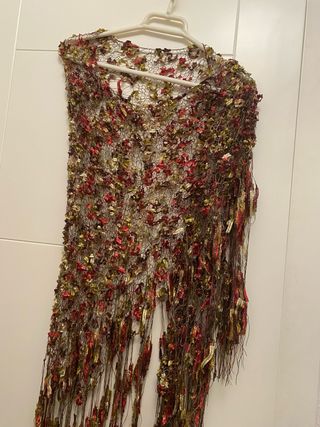 Echarpe artesanal oro y rojo