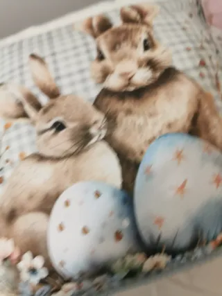 Cuscino Nuvole di Stoffa Conigli Pasquali