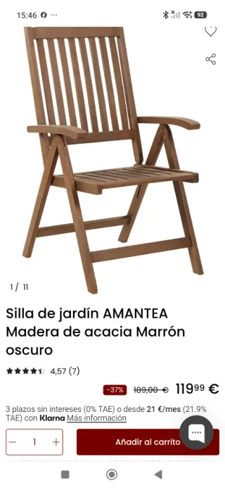 Mesa plegable de madera