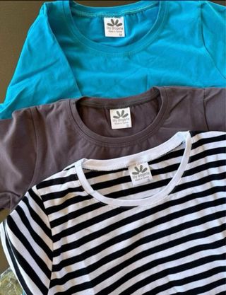 Camiseta de algodón azul