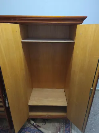 Armario ropero vintage madera y cristal