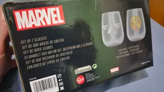 Set 2 Vasos Cristal Marvel Iron Man Capitán Améric