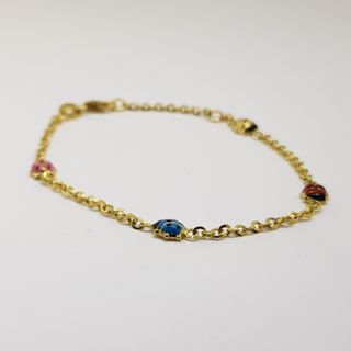 Pulsera Infantil Oro 18K Mariquitas