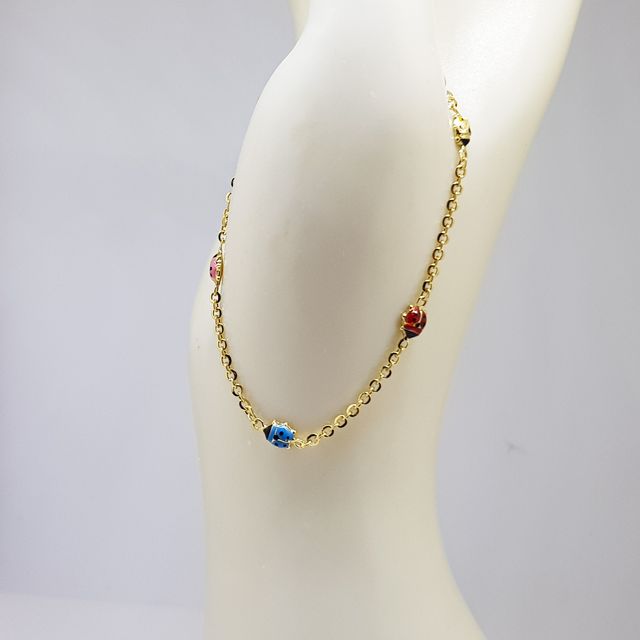 Pulsera Infantil Oro 18K Mariquitas