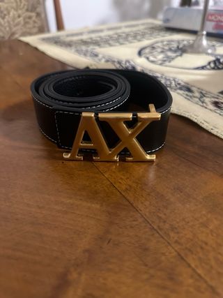 Cintura Armani Logo Oro Nero