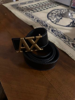 Cintura Armani Logo Oro Nero