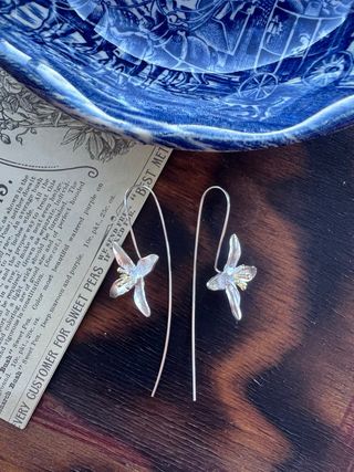 Orecchini fiore argento 925