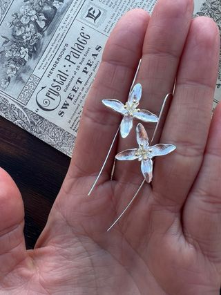 Orecchini fiore argento 925