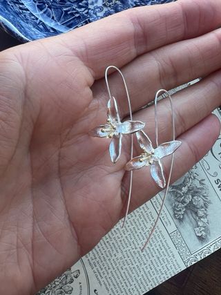 Orecchini fiore argento 925