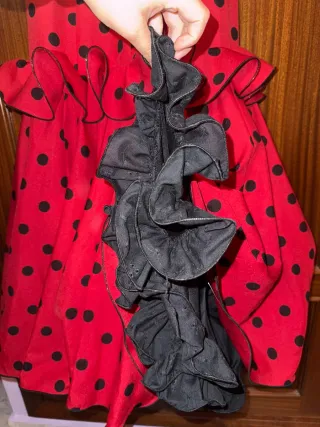 Vestido Flamenca Lunares Rojo Talla 36
