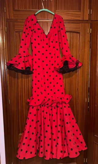 Vestido Flamenca Lunares Rojo Talla 36