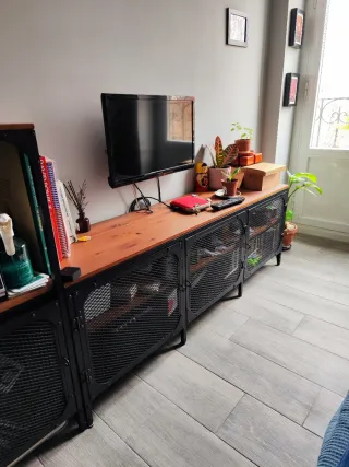 Mueble TV madera y metal