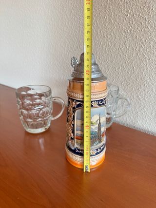Jarra Cerveza Cerámica Azul/Naranja