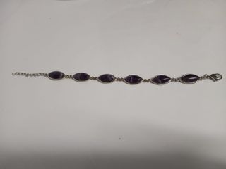 Pulsera Amatista y Acero Inoxidable