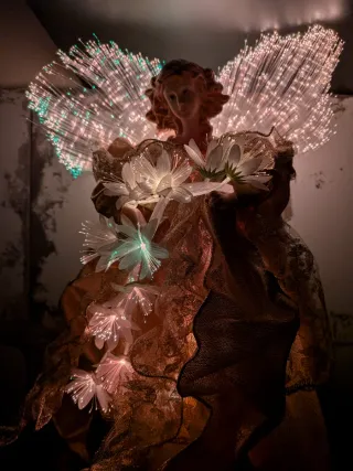 Figura Ángel Decorativa Dorada