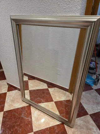 Espejo Marco Plateado