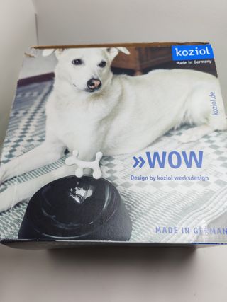 Ciotola cane nera con decorazione osso Nuova