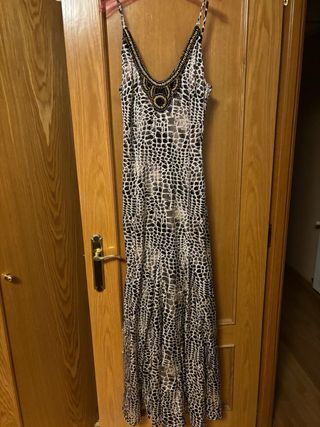 Vestido largo Camaleonica Beige Multicolor Talla s