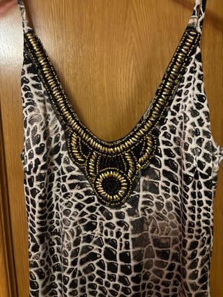 Vestido largo Camaleonica Beige Multicolor Talla s