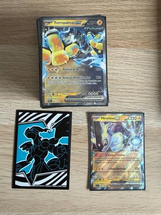 Baraja Pokémon Miraidon Ex y Ferropalmas Ex