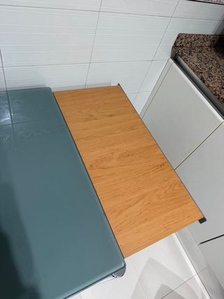 Mesa de comedor extensible cristal y metal