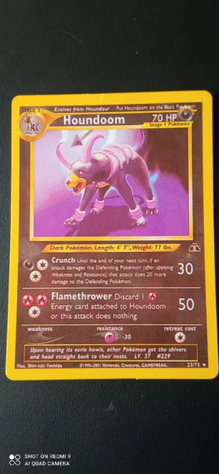 Carta Pokémon Houndoom 1st Edition Inglés