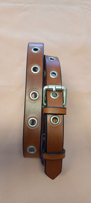 Cintura vero cuoio di colore cognac donna