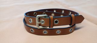 Cintura vero cuoio di colore cognac donna