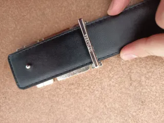 Cinturón Amiri Negro y Plateado