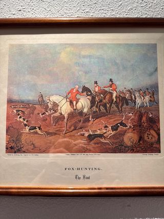 2 Cuadros Fox Hunting Marco Madera