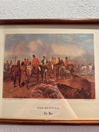 2 Cuadros Fox Hunting Marco Madera