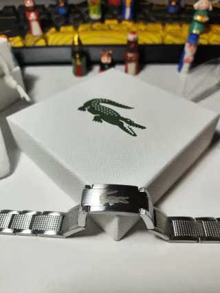 Pulsera Lacoste Doble Logo Acero Plata