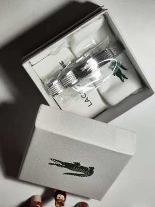 Pulsera Lacoste Doble Logo Acero Plata