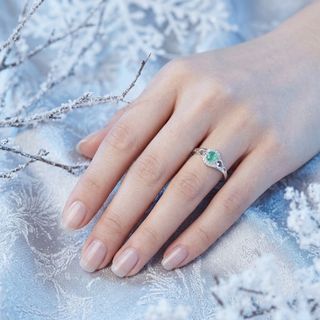 Anillo Plata 925 Esmeralda Natural Colombiana