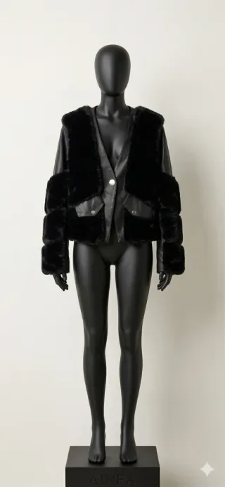 Giacca Urban-Chic Ecopelle e Pelliccia Sintetica