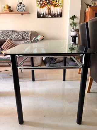 Mesa de cristal y metal cocina