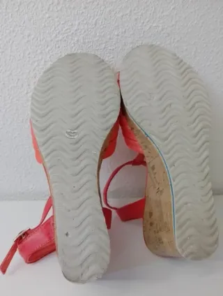 Alpargatas cuña salmón mujer