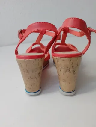 Alpargatas cuña salmón mujer