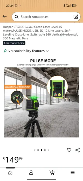 Nivel Láser Huepar GF360G 3x360 Verde