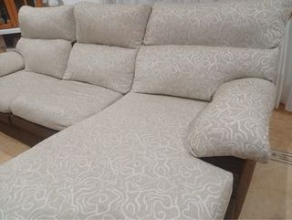 Sofá Chaiselongue Beige y Marrón 2,63m