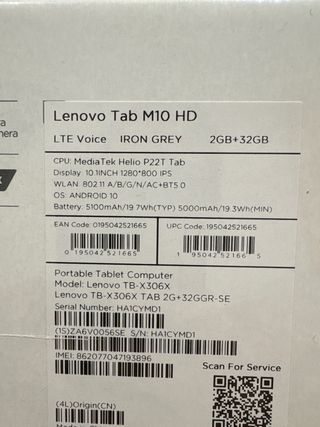 Lenovo Tab M10 HD Nueva
