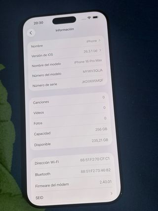 iPhone 16 Pro Max 256GB Negro Libre