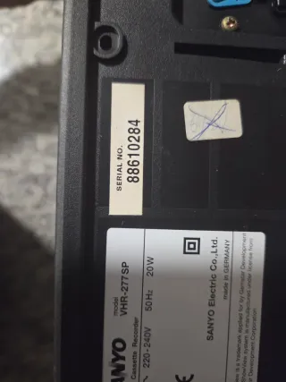 Sanyo VHR-277 Reproductor VHS Digital Picture Cont