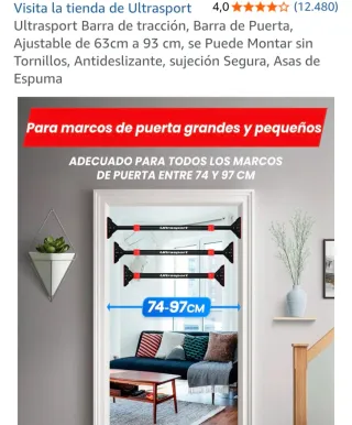 Nueva! Barra abdominadas de 74 a 97 cm