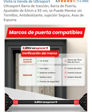 Nueva! Barra abdominadas de 74 a 97 cm