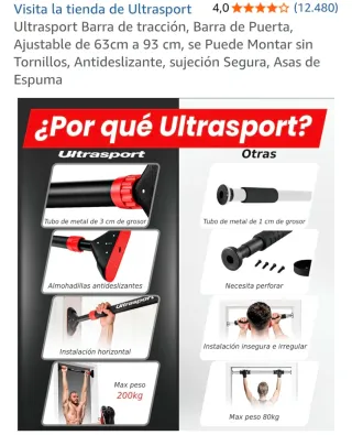 Nueva! Barra abdominadas de 74 a 97 cm