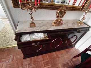 Mueble comedor madera y mármol